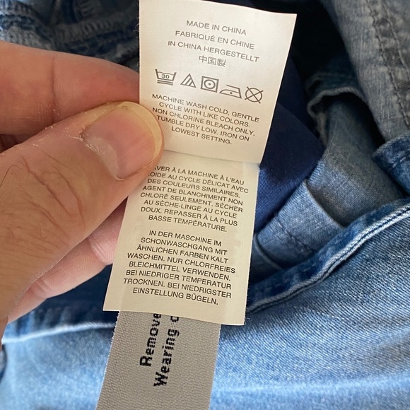 J. Crew Women's Denim Collared Romper Short Sleeve Size 0 Button Up Front - Picture 11 of 16